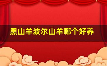 黑山羊波尔山羊哪个好养