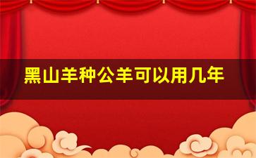 黑山羊种公羊可以用几年