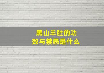 黑山羊肚的功效与禁忌是什么