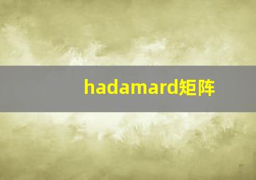 hadamard矩阵