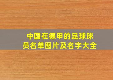 中国在德甲的足球球员名单图片及名字大全