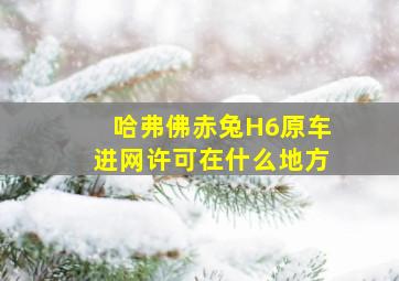 哈弗佛赤兔H6原车进网许可在什么地方