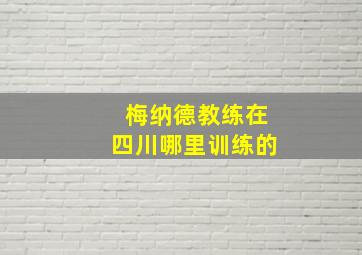 梅纳德教练在四川哪里训练的