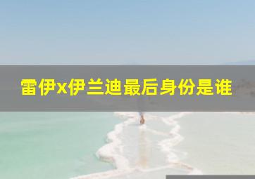 雷伊x伊兰迪最后身份是谁